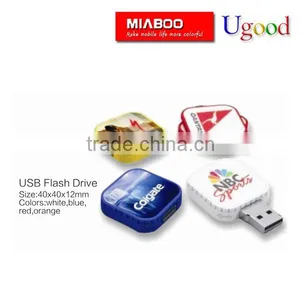 Functional Private Usb Card Memory;larger Fancy Doming Logo Usb Stick;swivel Square Shape Usb Flash Disk thumbnail-1