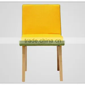 Yellow Fabric Upholster Wood Leg Chair Store Furniture thumbnail-2
