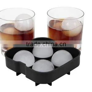 Hot Selling 4 Cavities Round Silicone Ice Ball Tray thumbnail-2