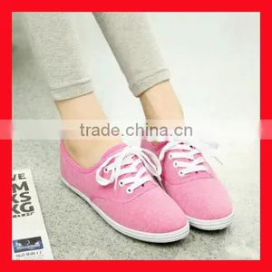 New Arrival Pink Shoes Popular Woman Canvas Shoes Cheap thumbnail-1