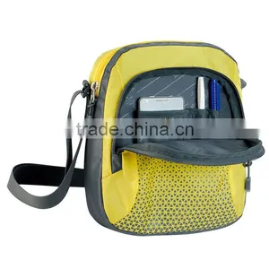 Mens&Womens Yellow Polyester Messenger Single Strap Shoulder Bag thumbnail-3