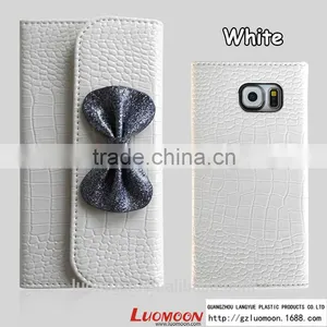 Luxury Crocodile Leather Vein Butterfly Knot Case for S4 S5 S6 thumbnail-2