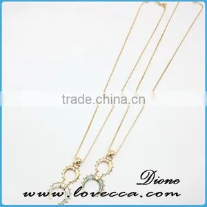 New Antique Gold Long Necklace Pendant Women Wholesale Stone Beaded Tassel Necklace thumbnail-3