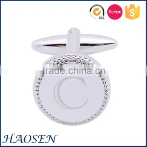 2016 Wholesale Laser Letter Mental Silver Cufflinks thumbnail-1