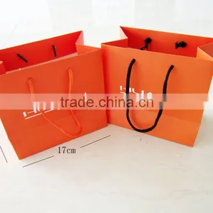 Orange Fancy Paper Gift Bag With Drawstring thumbnail-1
