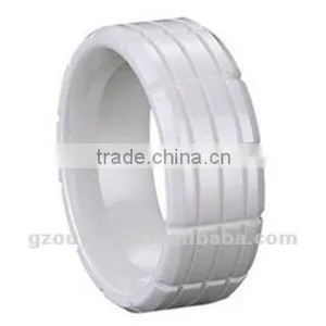 Stylish Men and Women White Ceramic Wedding Band Ring thumbnail-1
