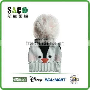 Cute Father Christmas Penguin Snowman Pattern With Big Pom Pom Woolly Hat thumbnail-2