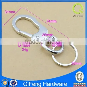Q-1594 Snap Buckle Hook Silver Keyring Hooks thumbnail-2