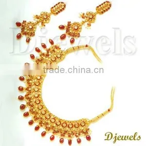 Kundan Bridal Necklace Sets, Jaipur Bridal Kundan Necklace Sets, Kundan Jewelry thumbnail-1