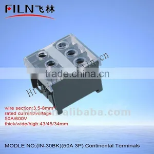 IN-30BK 50A 3P Small Continental Terminal Block thumbnail-1