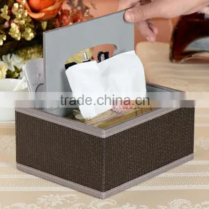 Wholesale Multi-functional Storage Boxes, Tissue Boxes, Luxury Leather Business Office Pencil Case thumbnail-2