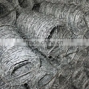 Hot-dipped Galvanized Heavy Duty Steel Barbed Wire Coil thumbnail-1