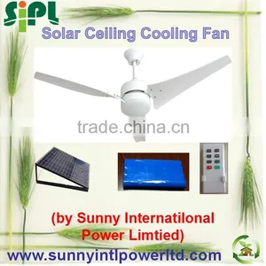 Vent Goods New Style Solar Rechargeable Ceiling Fan Three-Blade Indoor Solar (Ceiling Fan), 60" Brushless Solar Panel thumbnail-1