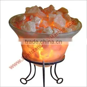 UNIQUE WROUGHT IRON SALT LAMPS WITH SALT CHUNKS thumbnail-5