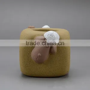 Choi Sand Pottery Crafts Cartoon Animal Small Ceramic Flower Pots thumbnail-2
