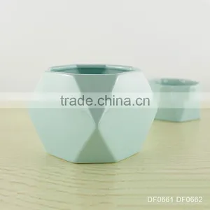 Factory Wholesale Custom Design Prismatic Holder Ceramic Candle Jar thumbnail-1