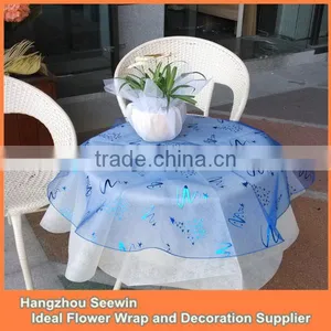 Customise 100% Polyester Cheap Wedding Organza Table Cloth thumbnail-1