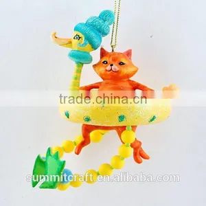 Polyresin Cat Figurine Christmas Tree Ornament thumbnail-1