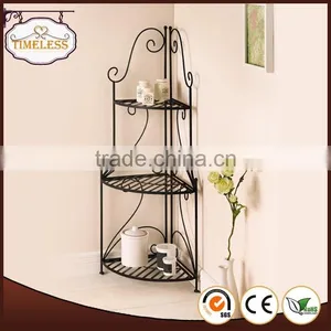 Hot Sale Wrought Iron 3 Tier Bathroom Corner Shelf thumbnail-1