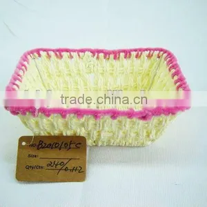 Paper Rope Woven Iron Frame Storage Gift Basket thumbnail-1