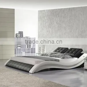 Fahsion S Shaped PU Leather Home Furniture Soft Bed thumbnail-1