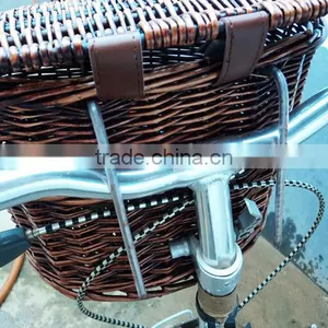 Bulk Removable Wicker Bicycle Basket With Lid thumbnail-2