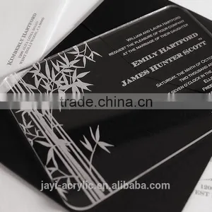 2016 Elegant New Style Clear Luxury Acrylic Laser Cut Wedding Invitation Card, Butterfly Wedding Invitation Card thumbnail-2