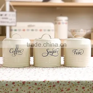 Hot Sale Airtight Colorful Metal Kitchen Tea Coffee Sugar Canister thumbnail-1
