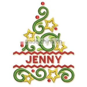 Christmas Tree Machine Embroidery Design Beautiful Elegant Font Frame thumbnail-3
