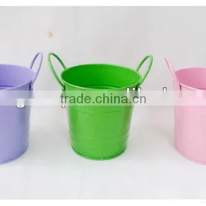 MultiColor Home Decoration Metal Bucket Garden Planters Flower Pot thumbnail-1