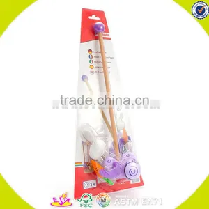 Newest Baby Wooden Animal Pull Toy Cheap Kids Wooden Animal Pull Toy W05A011 thumbnail-5