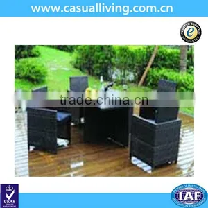 5 Pieces All Weather Durable Black Rattan Outdoor Furniture thumbnail-1