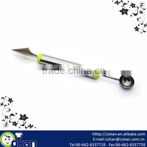 Double Head Stainless Steel Fruit Baller,Watermelon Baller,fruit Spoon CK-KT412 thumbnail-1