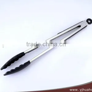 14" High Quality Skidproof Handle Locking Silicone Food Tongs/Kitchen Tongs HFT-S01B thumbnail-1