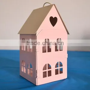 Fashion Little House Heart Metal Candle Holder Iron Lantern Home Decoration Chirstmas Decoration Farol de Metal thumbnail-5