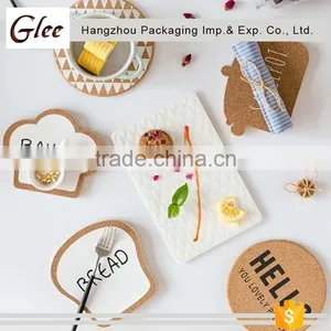 Ec-frienly ,hot-sale CuteKitchen Round Heat Pad Bowls Mat Plates Pad Pot Mat Creative Starbucks Thick Cork Coasters thumbnail-1