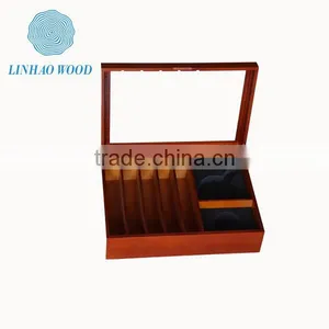 Personalized Wooden Tea Box With Clear Arylic Window, Tea Boxes With Compartments Wood China thumbnail-1