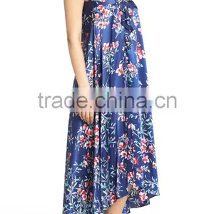 Latest Modal Romatic Nightgown for Women Sleepwear Long Satin Silk Floral Printed Pajamas Wholesale Custom High Quality thumbnail-3