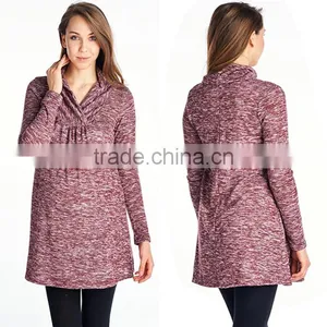 Fancy Women Clothing Wholesale Pregnant Clothes Sweater Knit Maternity Long Sleeve Tunic Top Latest Color Combination Sweater thumbnail-1