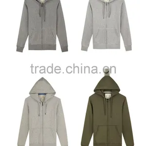 No Pockets Plain Slim Fit Wholesale Zip Hoodies thumbnail-3