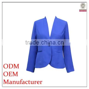 the Latest Fashion Blue Colored Bomber Jacket for Ladies thumbnail-1