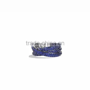 Designer CZ Studded Rhodium Plated Ring thumbnail-1