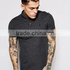 100% Cotton Yarn Dyed Men's Muscle Polo Shirt With Embroidery Design In Your Own Style Men's Short Sleeve Polo Shirts Stretch-Co thumbnail-3