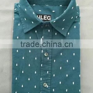 Long Sleeve Shirt Fashion Dot Casual Man Green Shirts thumbnail-1