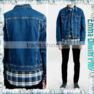 Hot Mens Slim Fit Classic Retro Thicken Denim Jackets Coat thumbnail-2