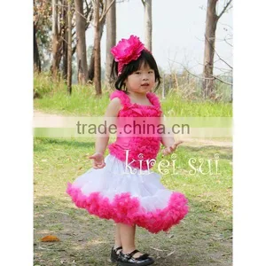 Teen Adult WHITE HOT PINK Ruffles Pettiskirt Tutu W75D thumbnail-1