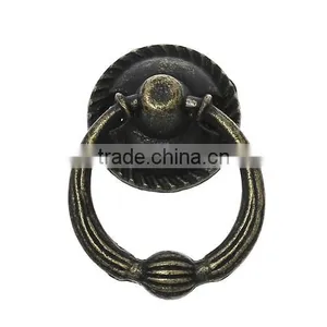 Round Antique Bronze Stripe Jewelry Wooden Box Pull Handle Knobs 22.0mm thumbnail-1