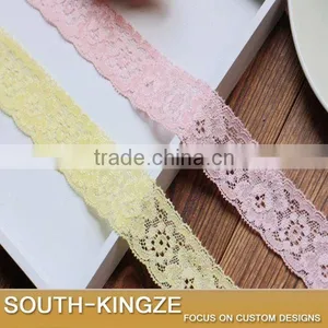 Pretty Yellow / Pink Floral Elastic Lace Ribbon DIY Garter Wedding Bridal Handband Lace Ribbon thumbnail-1