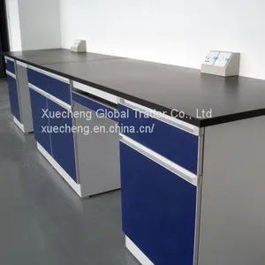 All Steel Side Lab Table 6m Long Wall Bench thumbnail-2