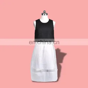 Two Pieces Style Dress White Skirt and Black Top thumbnail-2